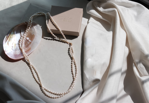 【Perle de blanc Jewelry】3way  twist pearl long necklace 5枚目の画像