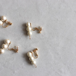 【中號】棉質珍珠線吊墜耳環/耳環（防過敏） 第2張的照片