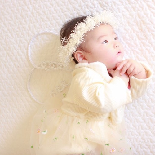 【あすつく】 ベビー ♡再販♡~天使の輪white~ キッズ 雑貨 花冠 花かんむり その他