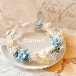 ♡new♡ ~Aqua parl~ ベビー　キッズ　花かんむり　花冠 1枚目の画像