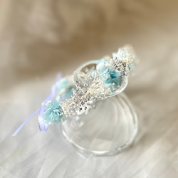 ソランちゃん　花冠　花かんむり　レミンちゃん　ブライス人形　ドレス　ヘアアクセ　~blue&silver~ 5枚目の画像