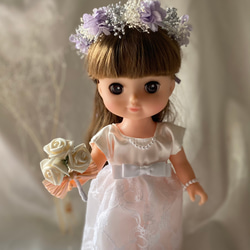 ソランちゃん　花冠　花かんむり　レミンちゃん　ブライス人形~lavender&silver~ 2枚目の画像