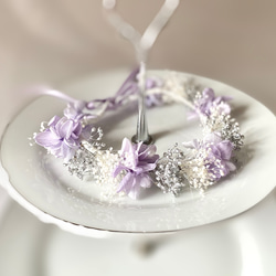 ソランちゃん　花冠　花かんむり　レミンちゃん　ブライス人形~lavender&silver~ 4枚目の画像