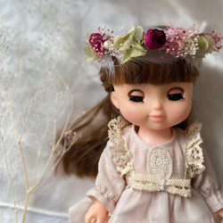 ソランちゃん　花冠　花かんむり　レミンちゃん　ブライス人形~2種の薔薇~ 1枚目の画像