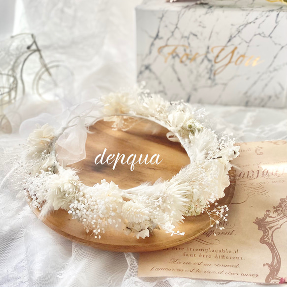 花冠 ベビー 花かんむり キッズ ~white garden~ ホワイト 白 雑貨 