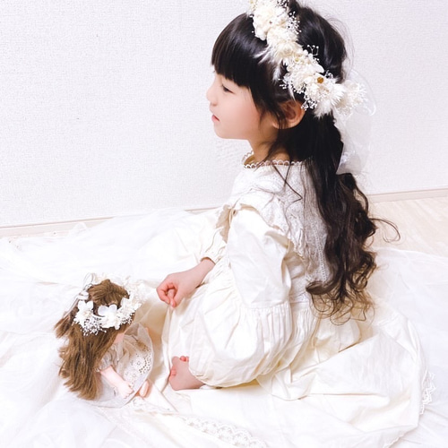 花冠 ベビー 花かんむり キッズ ~white garden~ ホワイト 白