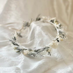 【送料無料】花冠　ブライダル　結婚式　前撮り　花かんむり~parl&gray~ 2枚目の画像