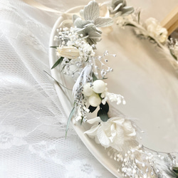 【送料無料】花冠　ブライダル　結婚式　前撮り　花かんむり~parl&gray~ 3枚目の画像