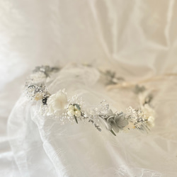 【送料無料】花冠　ブライダル　結婚式　前撮り　花かんむり~parl&gray~ 6枚目の画像
