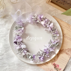 花冠　ベビー~Gray&purple~ キッズ　花冠　花かんむり 2枚目の画像