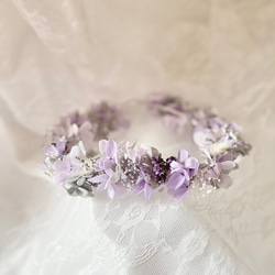 花冠　ベビー~Gray&purple~ キッズ　花冠　花かんむり 5枚目の画像