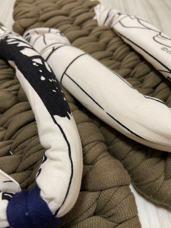 「LL size」履き心地抜群な手編みの布草履：カーキー 2枚目の画像