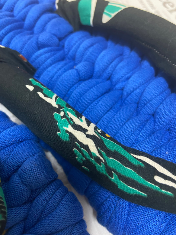 [L size]履き心地抜群な手編みの布草履：サーフ 2枚目の画像