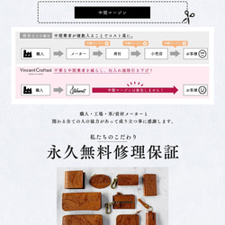 永久保証 オール 栃木レザー ペイズリー型押し L字ファスナー ミニウォレット FARIA スプルース ミニ財布 ヌメ革 8枚目の画像