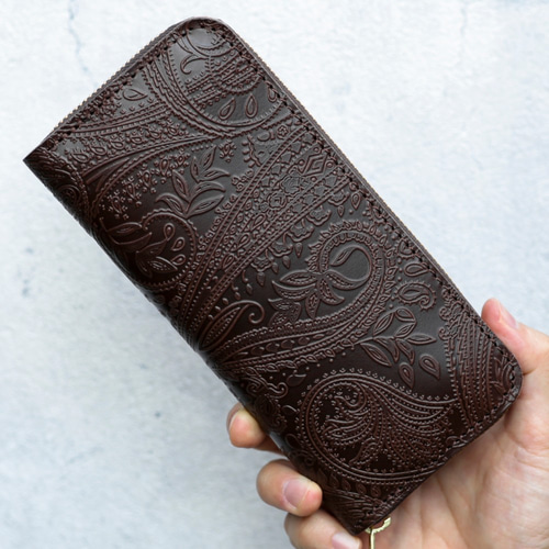 【カスタム】【フォロー割】ラウンドファスナー　ロングウォレット　栃木レザー　タン 栃木レザー ラウンドファスナー ロングウォレット 長財布 ヌメ革