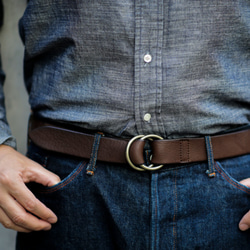 栃木レザー ダブルリング 日本製 35mm レザーベルト メンズ 本革