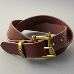 【おじいさん】ブラウンレザーベルト ゴールドバックル KNOT メンズ ベルト ビジネス レザーベルト 革 おしゃれ 日本製