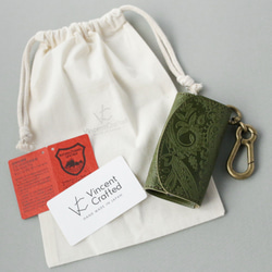 数量限定【お得な1000円引】色が選べるペアセット 栃木レザー ペイズリー キーケース ＆ コインケース 8枚目の画像