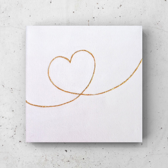 『heart』純金箔の金継ぎアート インテリア モダン シンプル ハート エネルギー リラックス 和み 癒し ギフト 1枚目の画像