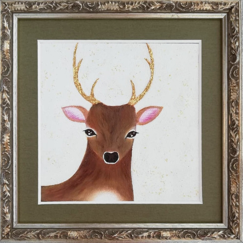 Amazon.co.jp: 動物の鹿 アートパネル キャンバス絵画,抽象的な