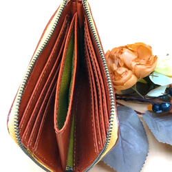 スリム　財布　レザー　ハーフウォレット  スリム　薄型　red brown 半札入れ　 2枚目の画像