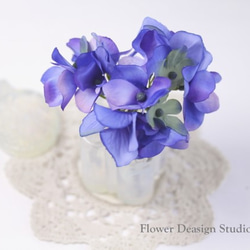 ブルーグリンの紫陽花のUピン（S:3本）　髪飾り　浴衣　着物　成人式　袴　和装　結婚式　アジサイ　青　ブルー　アジサイ　 5枚目の画像