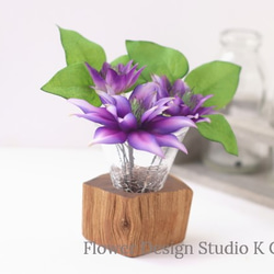 紫のクレマチスのUピン（5本セット）　造花　紫　パープル　髪飾り　浴衣 4枚目の画像