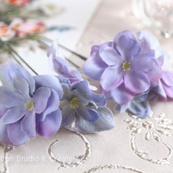 ジューンブライドな紫陽花のUピン（S:5本セット） 2枚目の画像