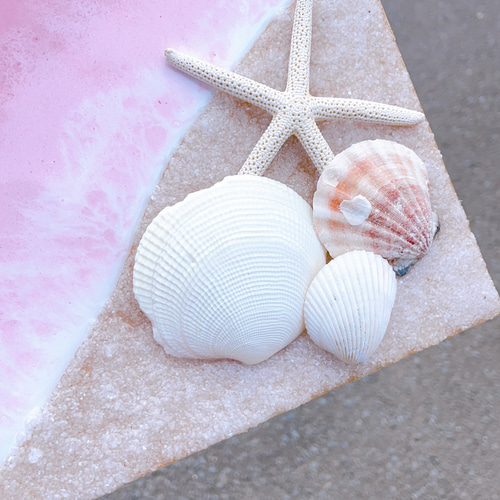 波アート 海アート ピンクの海 エポキシレジン レジンアート その他