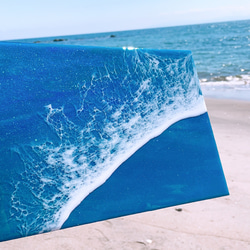 波アート　海アート　海パネル　アートパネル　エポキシレジンパネル　波アートパネル　流行りのアー流行りのオブジェ 2枚目の画像