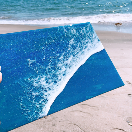 波アート 海アート 海パネル アートパネル エポキシレジンパネル