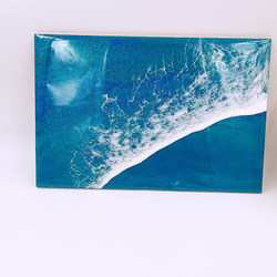 波アート　海アート　海パネル　アートパネル　エポキシレジンパネル　波アートパネル　流行りのアー流行りのオブジェ 7枚目の画像