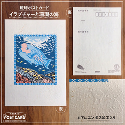 \ 数量限定 /【オリジナル切手付き】琉球ポストカード 4枚(4柄)セット［沖縄特産月桃紙使用］ 9枚目の画像