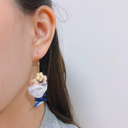 鈎織花束耳環 第4張的照片