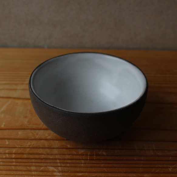 ごはん茶碗 親子茶碗セット　地シリーズ　黒 陶土 育てるウツワ 7枚目の画像