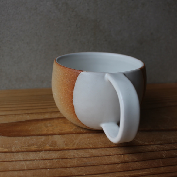 陶器　育てるウツワ マグカップ 丸四角取って 茶 地シリーズ 6枚目の画像