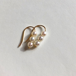 [特色] K18 高品質閃亮 Akoya 珍珠小珍珠耳環 第4張的照片
