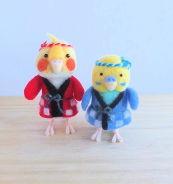 お祭りはっぴーなインコさん(受注制作) 1枚目の画像