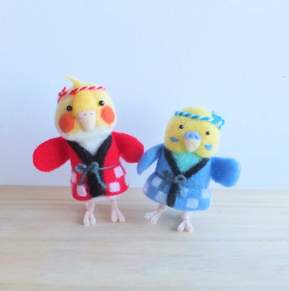 お祭りはっぴーなインコさん(受注制作) 3枚目の画像