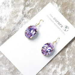 【再販】一粒 “ violet ”   SWAROVSKI社製  ピアス/イヤリング 7枚目の画像