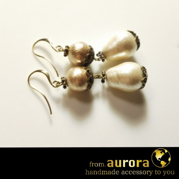 【即納】“antique cotton pearl ”ピアスorイヤリング 6枚目の画像