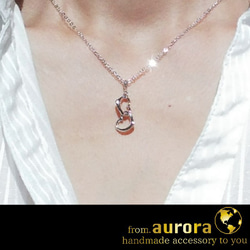 【新春特価】【ALL☆ K16GP&ロジウムコーティング】 “twin open heart ” necklace 9枚目の画像