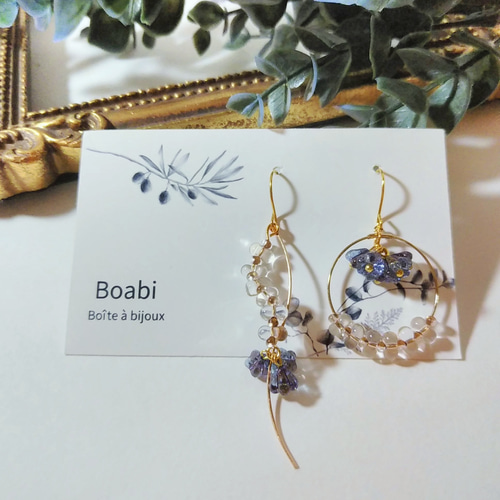 再販*夏のアクセサリーに ファルファーレのアシンメトリーピアス