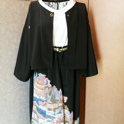 着物リメイク　黒留袖のフォーマルドレス 1枚目の画像