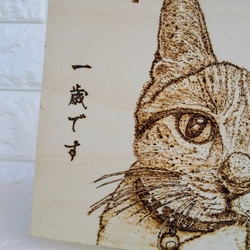 愛猫ミミちゃん。　ペットの焼絵　オーダー品　 3枚目の画像