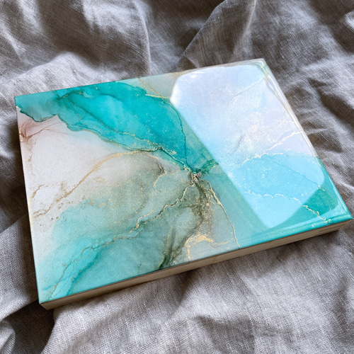 ✩SALE‼︎✩『turquoise blue』アルコールインクアート20×15cm