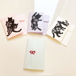 ねこひげ入れ　日本製伊予和紙使用　お守り　おみくじ風　財布やカードケースに 4枚目の画像