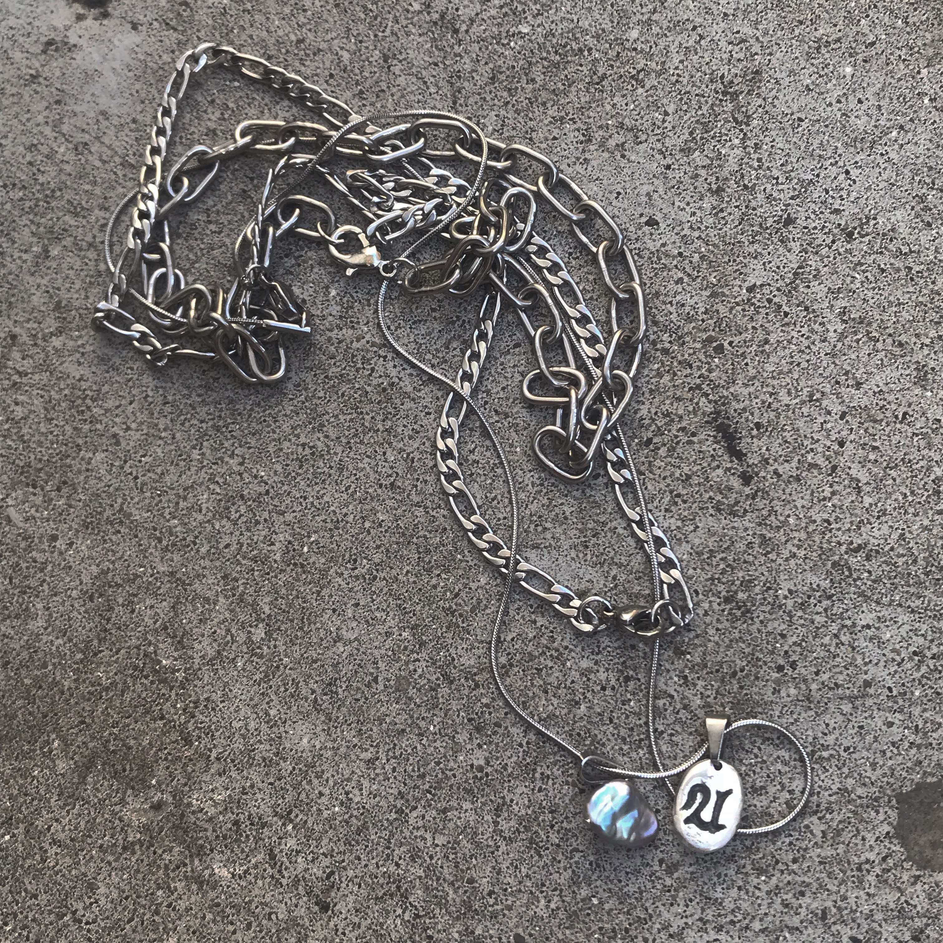 silver initial pendant