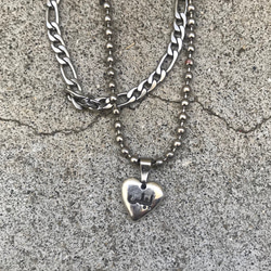 silver heart necklace 2枚目の画像