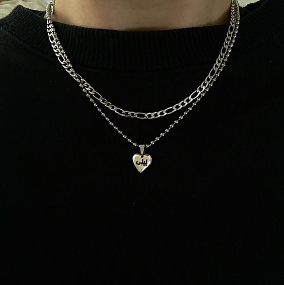 silver heart necklace 3枚目の画像